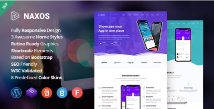 Naxos ? App Landing Page WordPress Theme 1.7